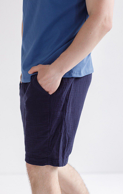 Мужские шорты муслиновые Темно-cиний S Харьков - изображение 4