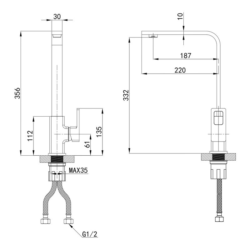 Змішувач для кухні Mixxus Premium LOREN 017 (MI6802) Київ - фото 2