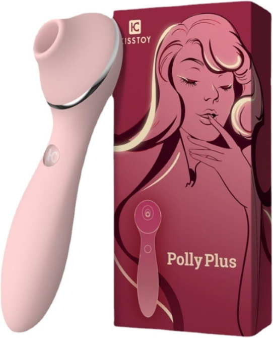 Вакуумный вибратор Kisstoy Polly Plus с функцией подогрева: стимулятор 2-в-1 для точки G и клитора, силиконовый (USB) Киев - изображение 1