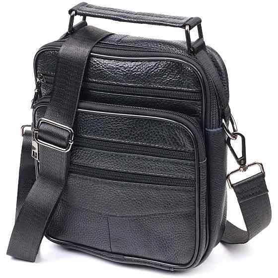 Сумка вертикальная кожаная 21270 Vintage Черная Киев