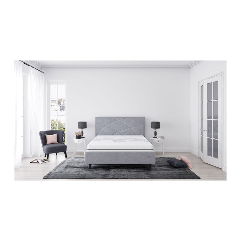 Кровать NettaDesign Eco Lounge Comfort с нишей для белья на ножках 140x190 светло-серый Киев - изображение 6