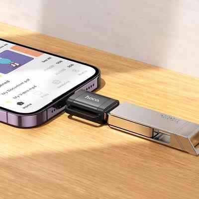 Адаптер HOCO UA31A iP male to USB female OTG adapter Black (6942007628082) Киев