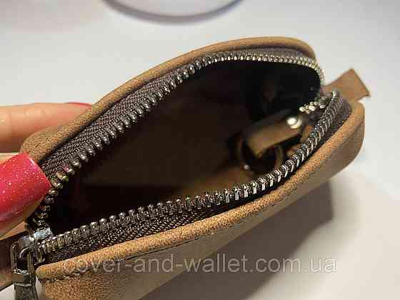 Містка ключниця на блискавці невеликого розміру з вінтажної шкіри PS Leather Київ