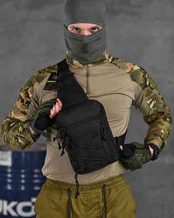 Сумка-слинг тактическая с одной лямкой SILVER KNIGHT black ВТ6747 Киев