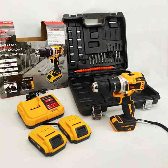 Профессиональная электрическая отвертка, Шуруповерт с битами и сверлами, Шуруповерт с кейсом DX-39 Львов