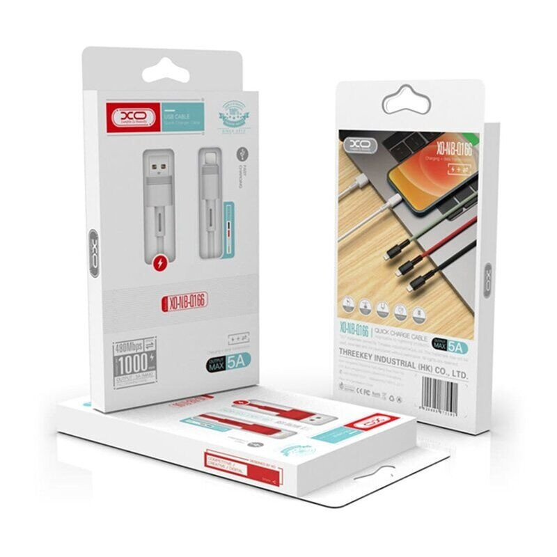 Кабель USB XO NB-Q166 5A USB - Lightning 1М, провод для зарядки телефона Белый Каменец-Подольский - изображение 2