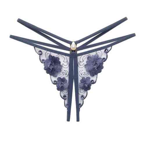 Стрінги з розрізом сині - розмір універсальний, резинка до 90см Київ