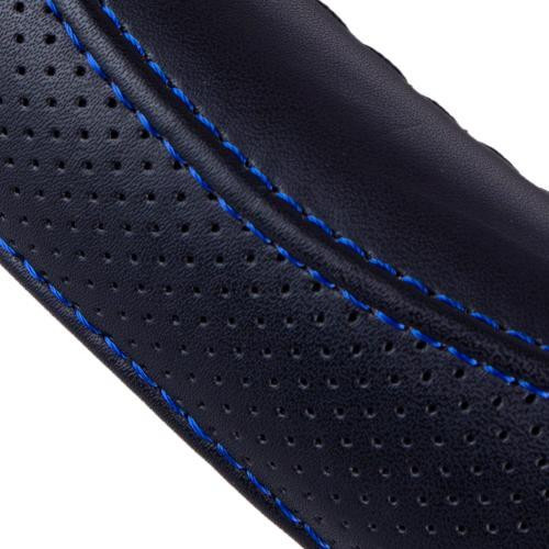 Чохол на кермо VLOD-LF2161 BK R/BL M чорний шкіряний з одним швом flat Харків - фото 3