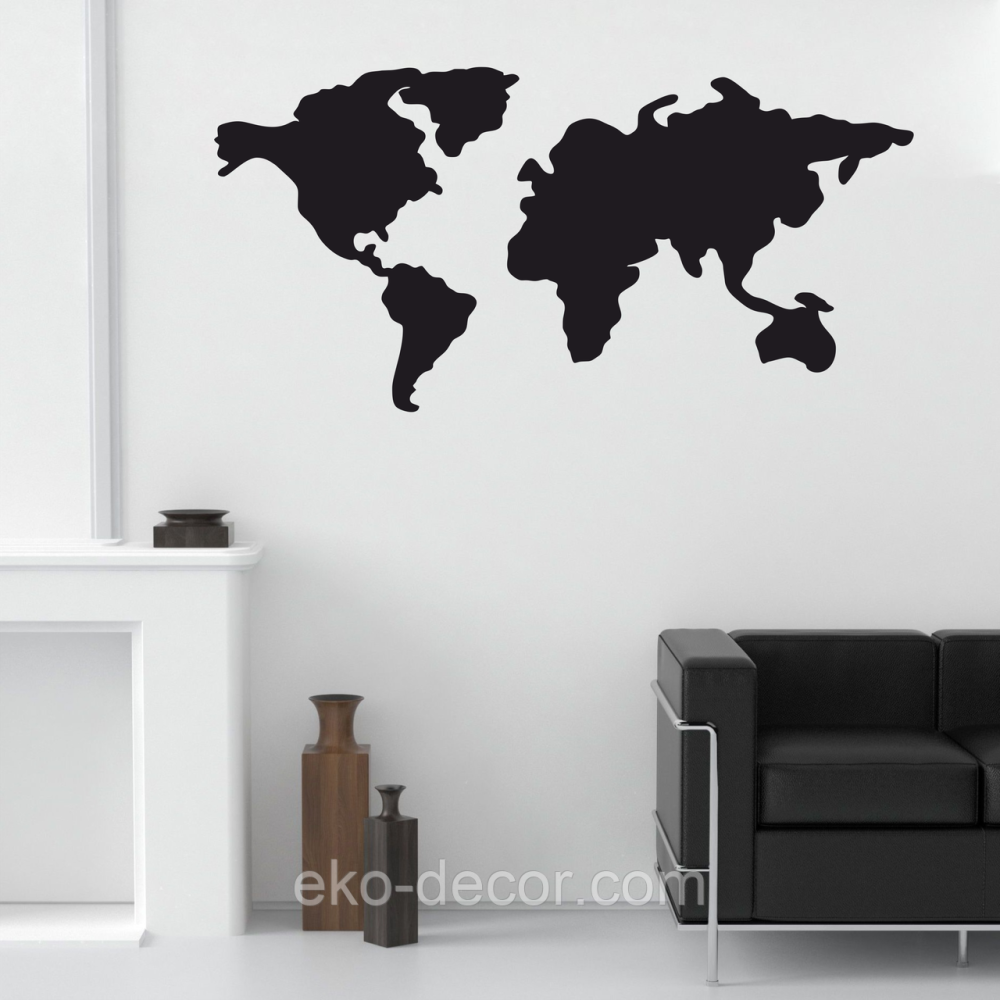 Декоративное настенное Панно «Карта», Декор на стену 70*34 см, Черный Киев - изображение 3