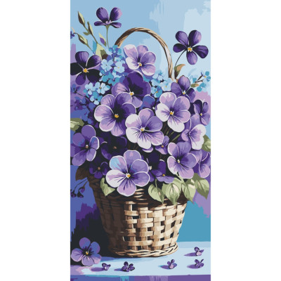 Картина по номерам ArtCraft Фіалки в кошику 40х80 см (13089-AC) Винница - изображение 1