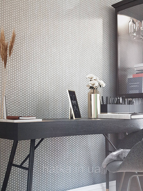 Обои метровые виниловые на флизелине Marburg Villa Romana геометрия полоски завитки серые с коричневым Киев - изображение 1