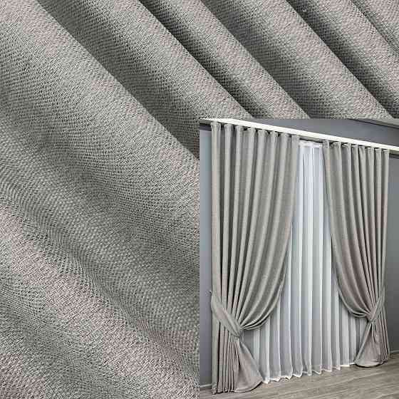 Комплект готових штор VR-Textil Льон Grand Linen № 2041ш Світло-сірий 150х300см 2 шт (33-1031) Київ