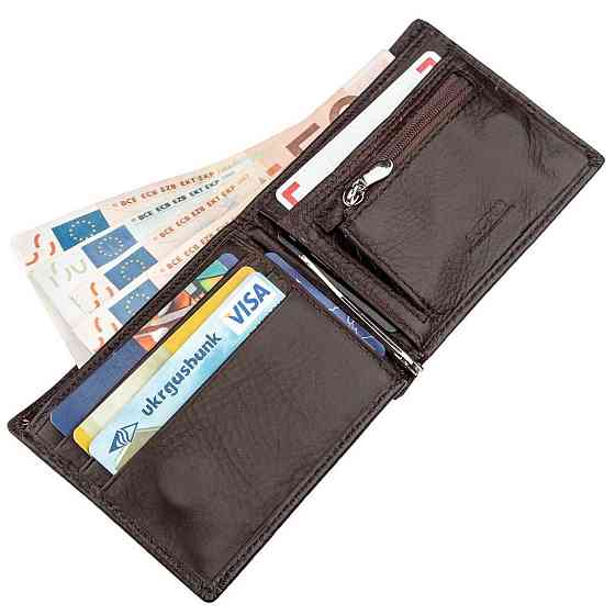 Мужское портмоне с зажимом для купюр Коричневый (Boston) Киев