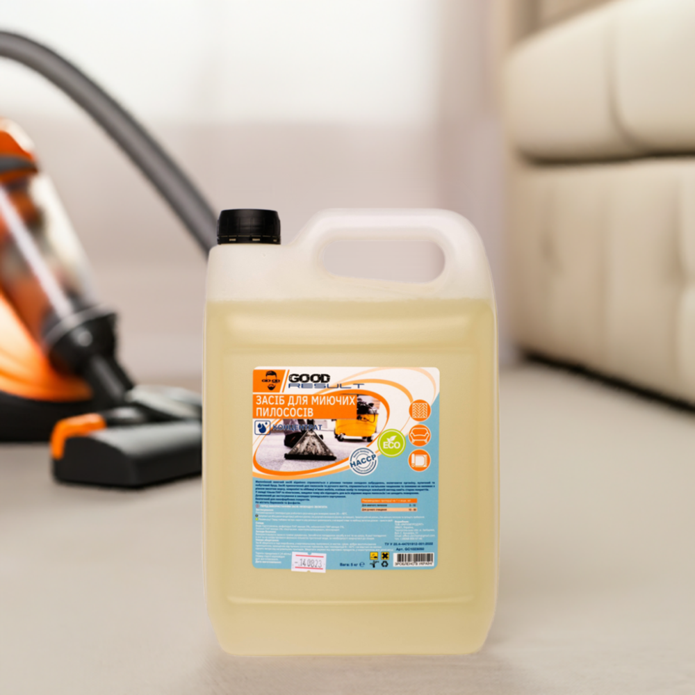 Средство для моющих пылесосов (концентрат) GOOD RESULT 5 кг низкопенный для ковров, ковролина и мягкой мебели без фосфатов Павлоград - изображение 2