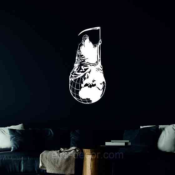 Декоративное настенное Панно «Смерть с косой», Декор на стену 90*43 см, Белый Киев