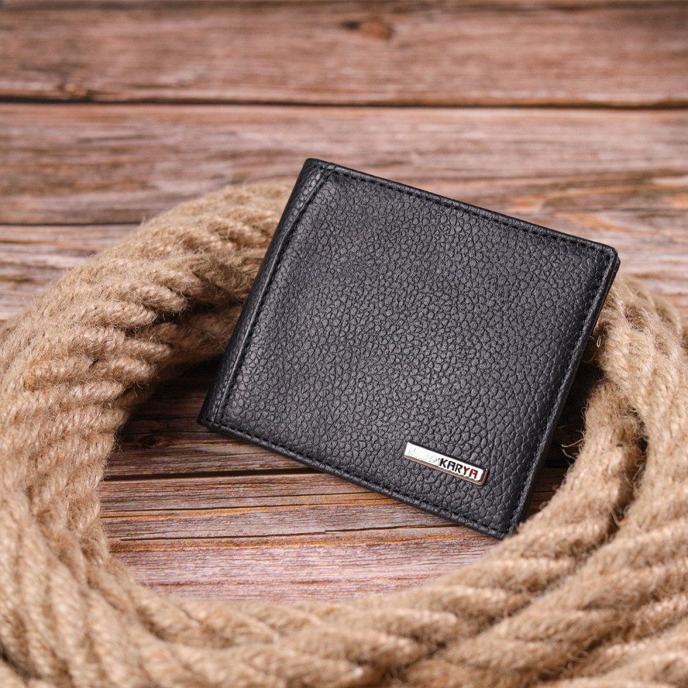 Классический мужской зажим с монетницей из натуральной кожи KARYA 21403 Черный Киев - изображение 9