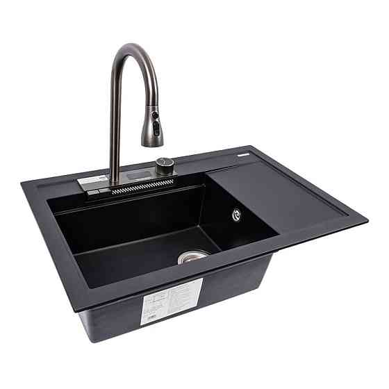 Гранітна мийка VALESO ATRUM 7950 матова Чорна Коломыя
