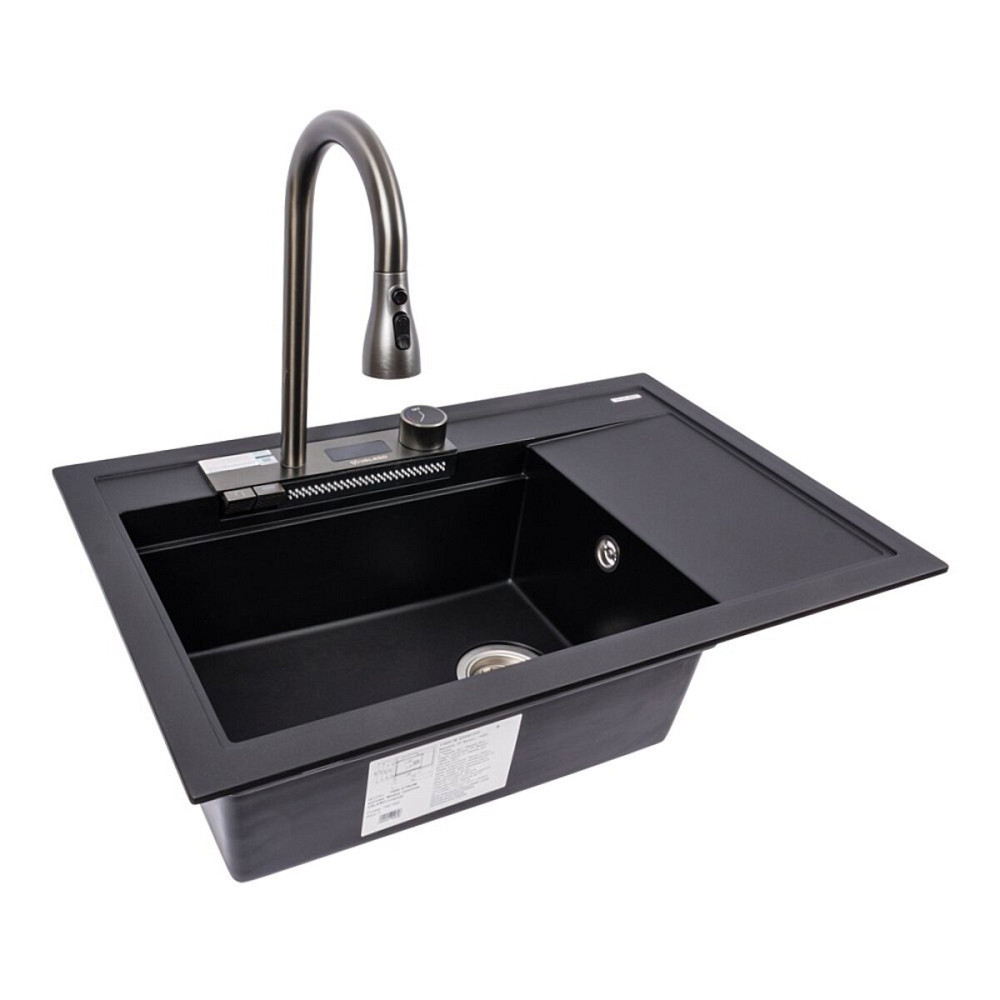 Гранітна мийка VALESO ATRUM 7950 матова Чорна Коломыя - изображение 3