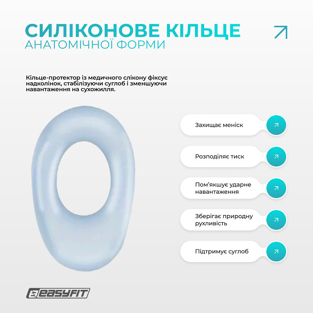 Бандаж (наколінник) ортопедичний для колінного суглоба з ребрами жорсткості та силіконовою вставкою (сірий). Розмір S Коломыя - изображение 4