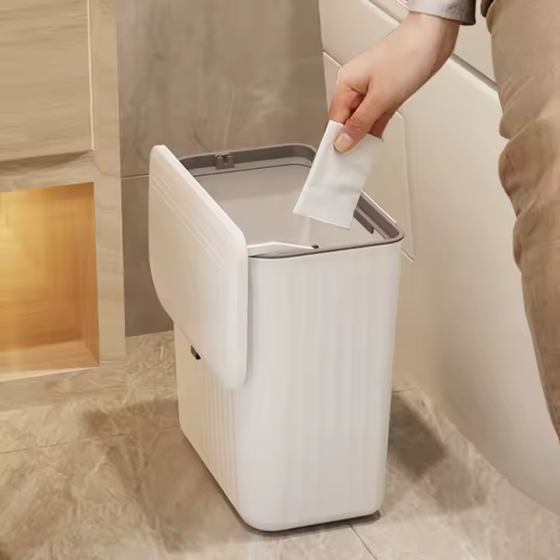 Подвесной контейнер для мусора с крышкой, пластиковый бак для отходов, органайзер для ванной и кухни, объем 10 Каменец-Подольский