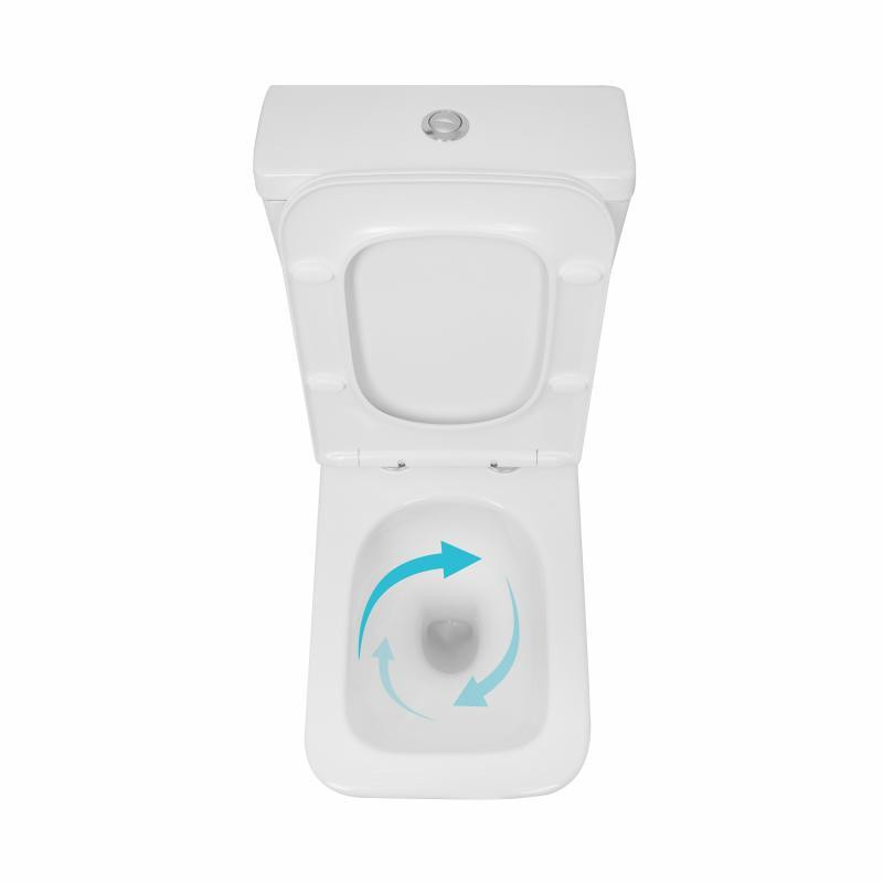 Унітаз підлоговий Qtap Crow Ultra Quiet безобідковий із сидінням Soft-close QTCRO27W51028 Київ - фото 6
