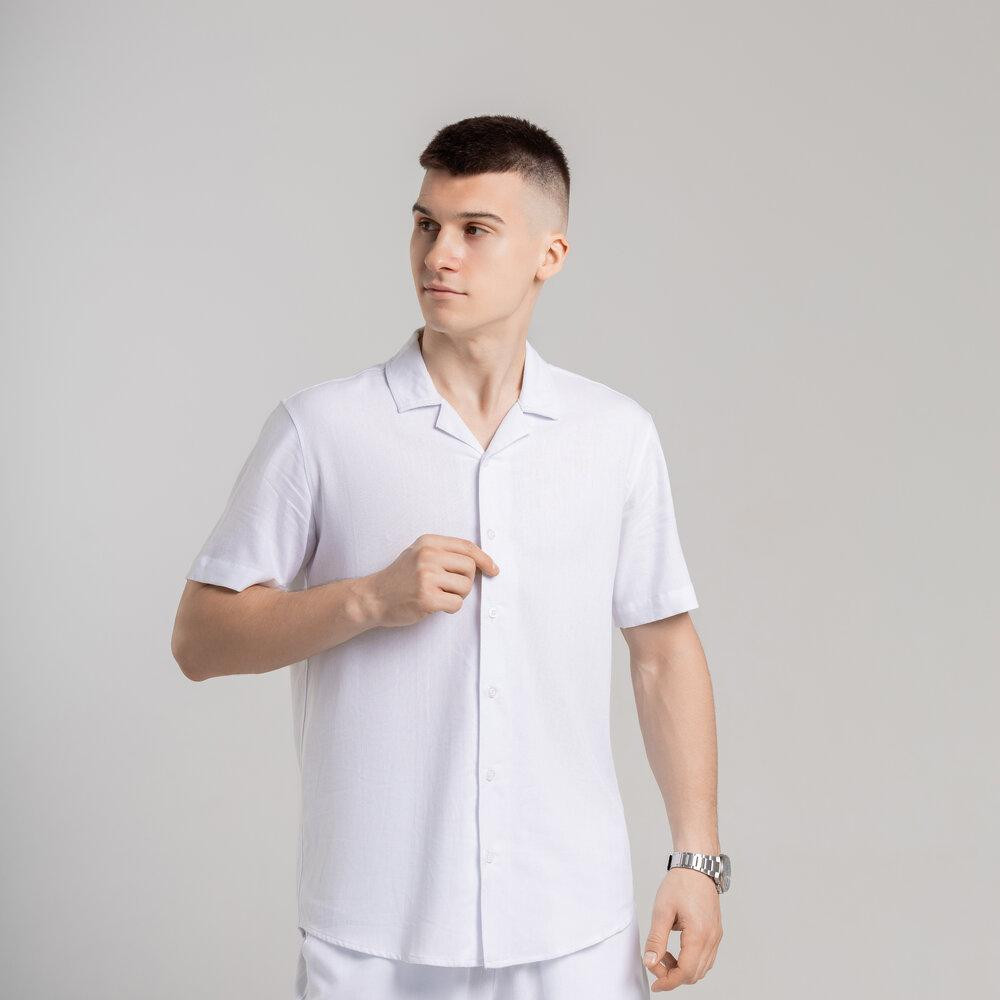 Чоловіча сорочка з коротким рукавом біла Pobedov Marsel Київ - фото 2