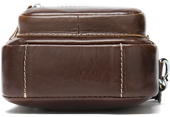 Сумка-барсетка на пояс мужская кожаная Vintage 20012 Коричневая Киев