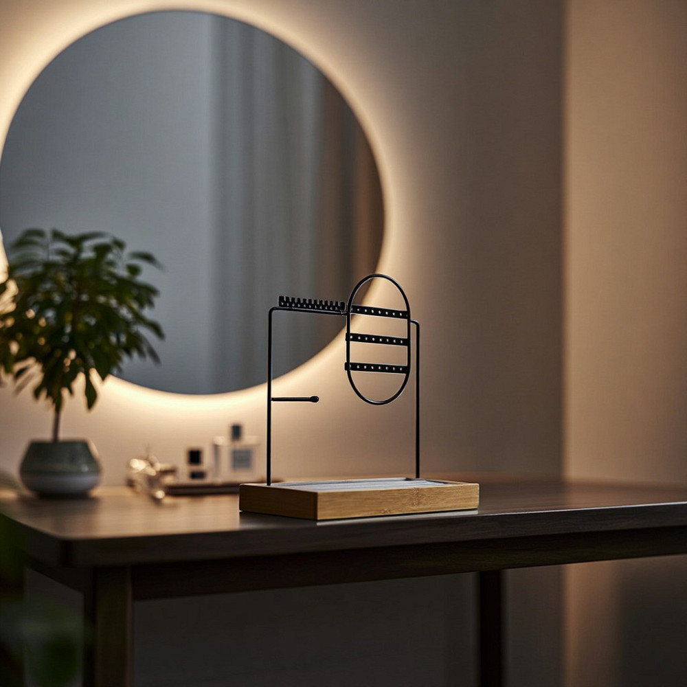 Настольная стойка для украшений,цепочек, браслетов, колец, деревянная, органайзер для драгоценностей и аксессуаров 28х23.3х13.8 см Каменец-Подольский - изображение 3