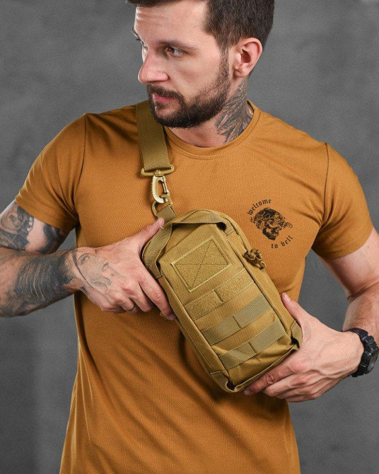 Сумка на плече тактична рюкзак однолямковий silver knight кайот ВТ9952 Одеса - фото 1