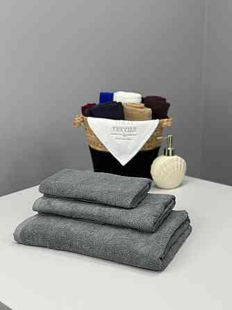 Комплект полотенец однотонных Ideal Textile 40х70+50х90+70х140 см 400 г/м2 (56860941) Сірий Черновцы