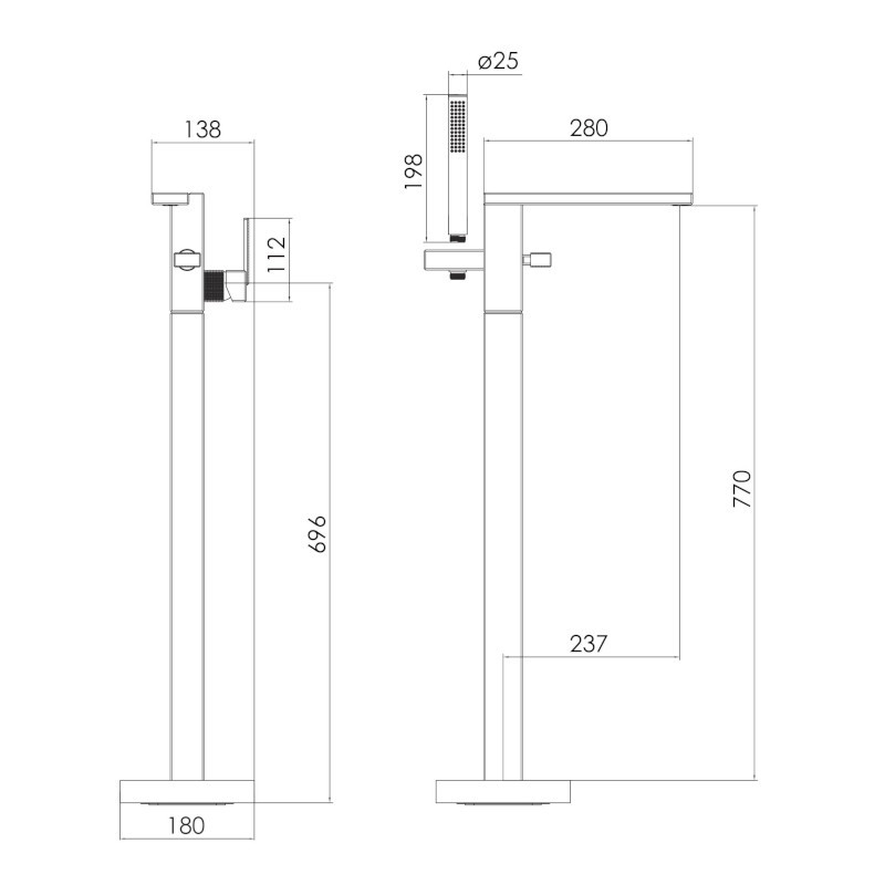 Змішувач для ванни окремостоячий на підлогу IMPRESE DEIRA ZMK122001060  хром Київ - фото 3