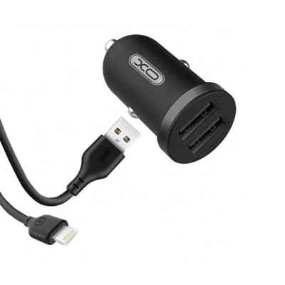 Зарядний пристрій XO 2xUSB 2.1A + cable USB to Lightning black (TZ08-L-BK) Вінниця