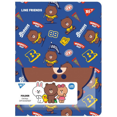 Папка с файлами Yes А4 с 20 файлами Line Friends. Brown с карманом (492109) Винница - изображение 2