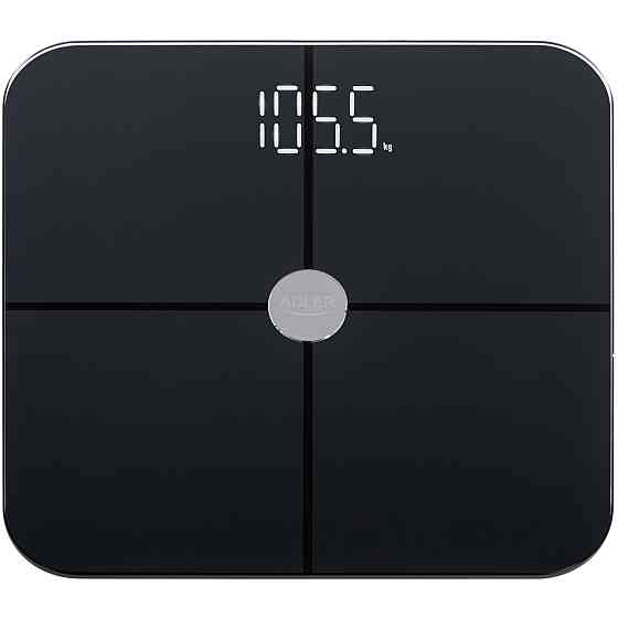 Ваги напольні Adler AD 8187 black електронні/ Smart/ 180кг/ 4хААА/ автовимкнення/ чорні Винница