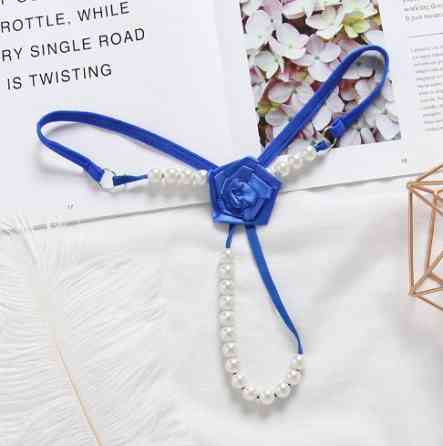 Трусы с жемчугом, синий - размер универсальный (на резинке), 15% нейлон, 85% полиэстер Киев