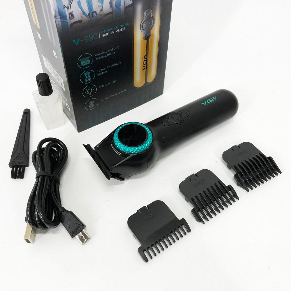 Електрична акумуляторна машинка для стрижки VGR V-990, Машинка для підстригання, Тример бездротовий TB-34 Київ - фото 2