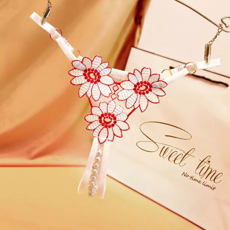 Стрінги з розрізом та пелинами "Ромашки" білі - розмір універсальний, з боків регулюються Київ - фото 1