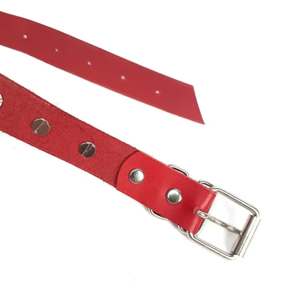 Чокер серце з великими шипами, із натуральної шкіри Art of Sex - Crystal, колір Червоний Львів