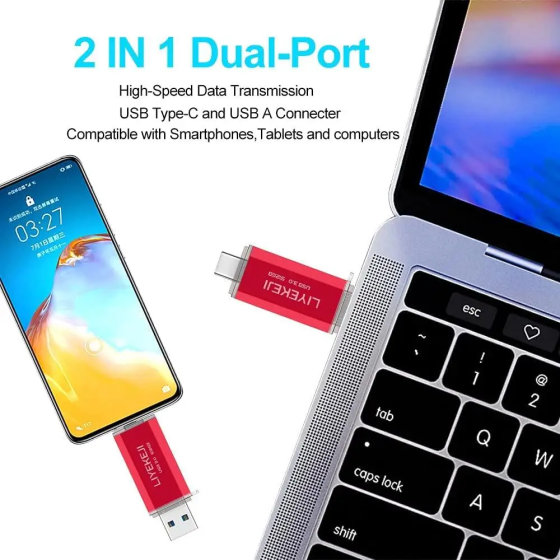Флеш-накопитель USB C LIYEKEJI 512 ГБ 2 в 1 3.0 Киев
