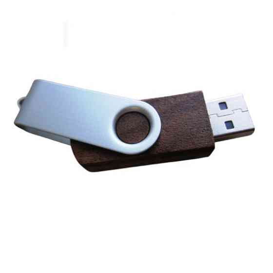 Флешка USB Flash пам'ять 16Gb поворотна (метал дерево) Одеса