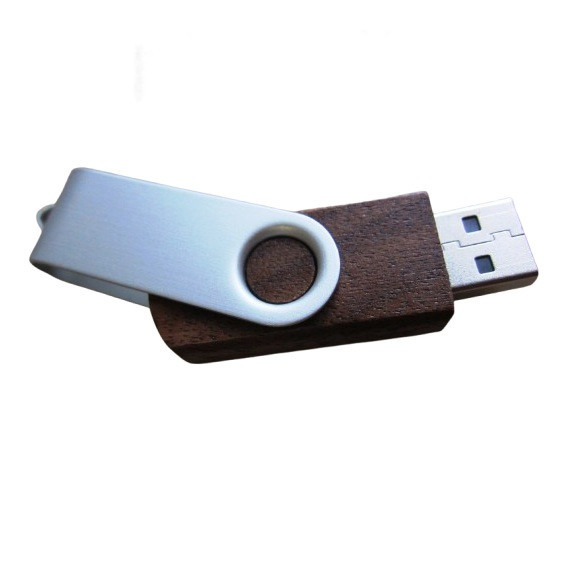 Флешка USB Flash память 16Gb поворотная (метал дерево) Одесса - изображение 1