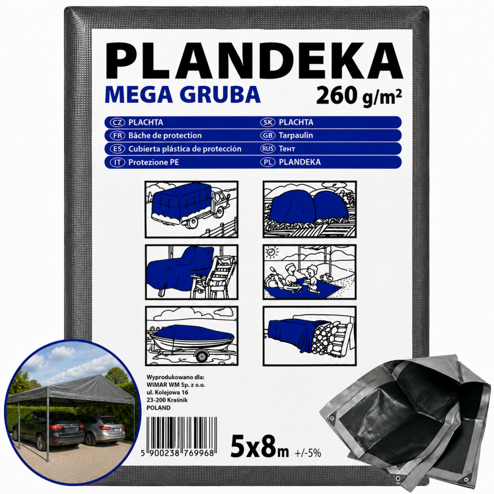 Тент 260 г/м2 5х8м "PLANDEKA" поліпропіленовий посилений Дніпро - фото 11