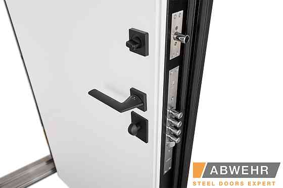 Двери входные, квартирные ABWEHR. Модель 515/0 STELLA. Цвет Черная текстура/белый супермат. Киев