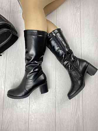 Чоботи жіночі Odzi чорні натуральна шкіра зима висота 27,5см размер 36 (2214) Коломия