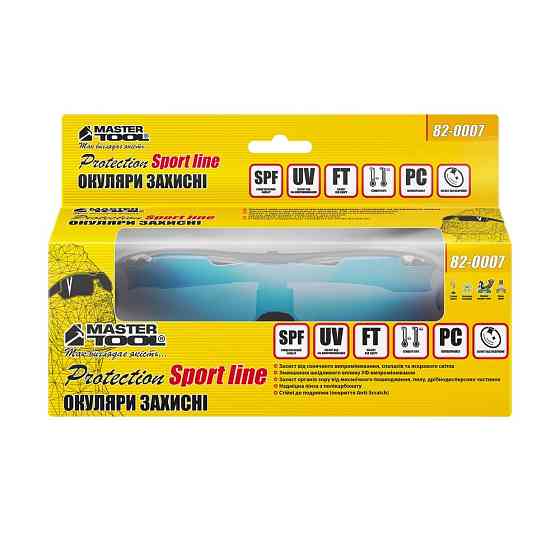 MASTERTOOL Окуляри відкриті MASTERTOOL SPORTLINE BLUE MIRROR панорамна лінза захист від подряпи Коломия
