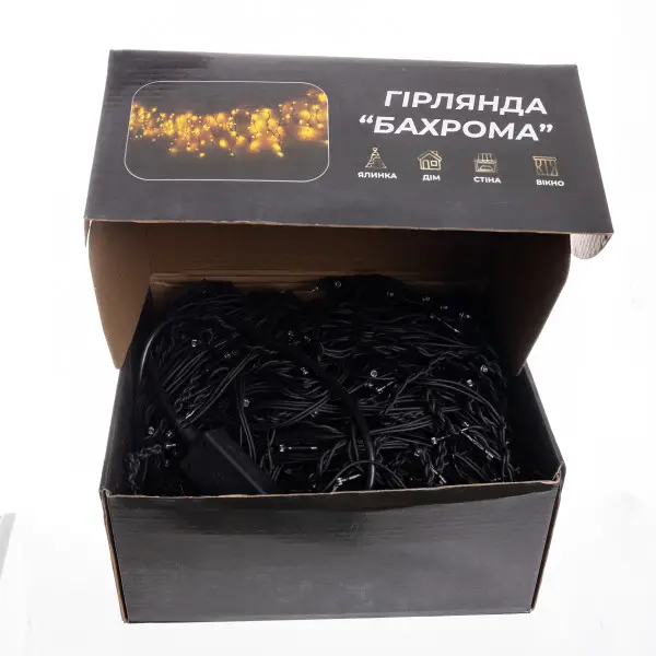 Гірлянда бахрома 50 м, 840 LED, чорний провід, синя Київ - фото 5