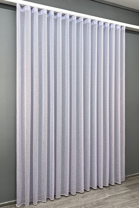 Тюль VR-Textil 2027т Льон однотонний Світло блакитний 400х270 см (42-1097) Київ - фото 3