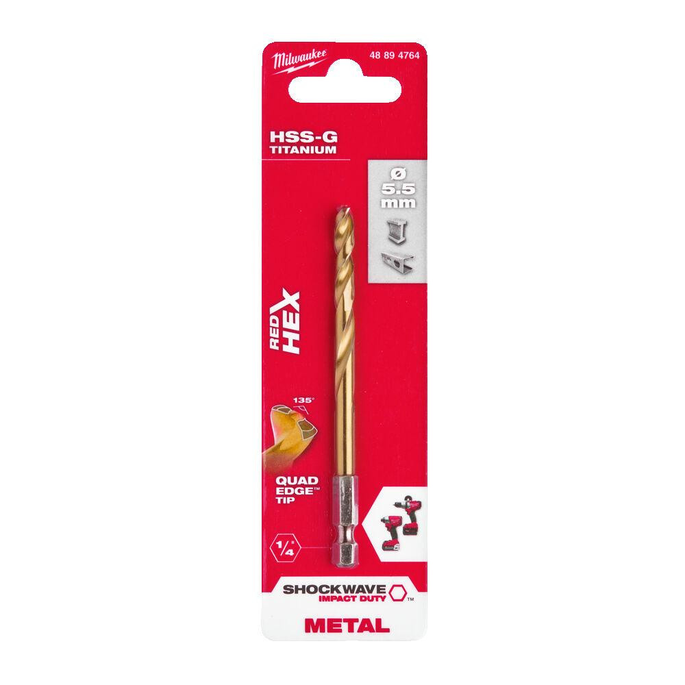 Свердло по металу RedHEX SHOCKWAVE HSS-TiN MILWAUKEE, діаметр 5,5х104х60мм Одеса - фото 1