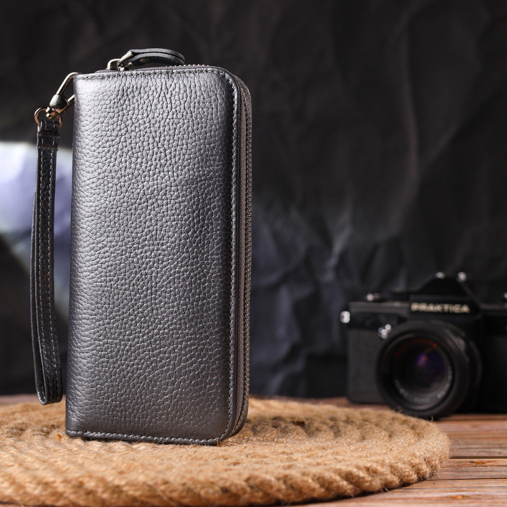 Замечательный кошелек с отливом для женщин из натуральной кожи флотар Серый (CANPELLINI) Киев - изображение 2