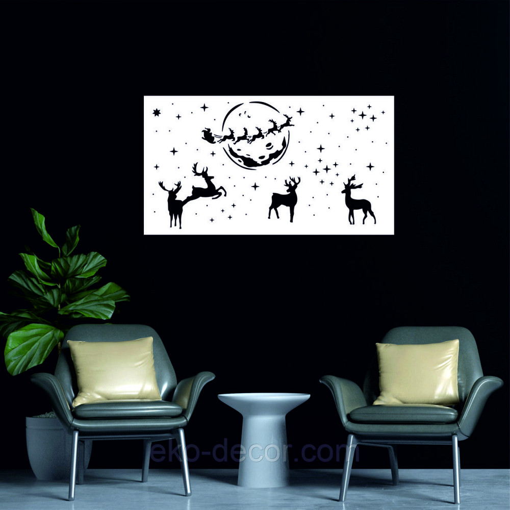 Декоративное настенное Панно «Новый год» Декор на стену 50*27 см, Белый Киев - изображение 4